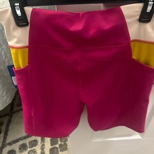 Brooks Women's Pink and Yellow Bike Shorts